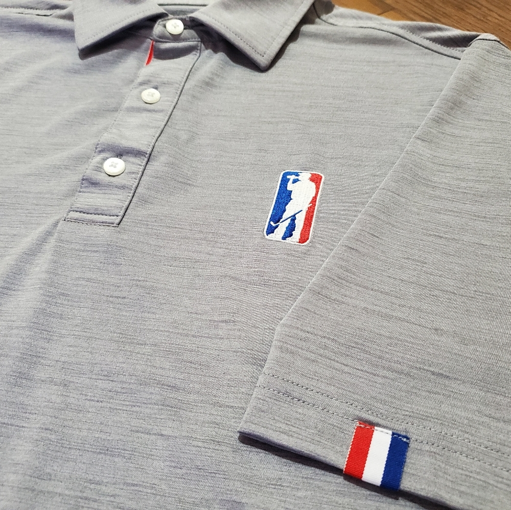 Men's Medium USAG U Suck At Golf Polo Shirt Gray Golfer Logo Short Sleeve